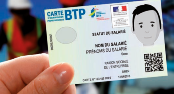 Tarjeta BTP de identificación profesional en el sector de la Construcción y las Obras Públicas
